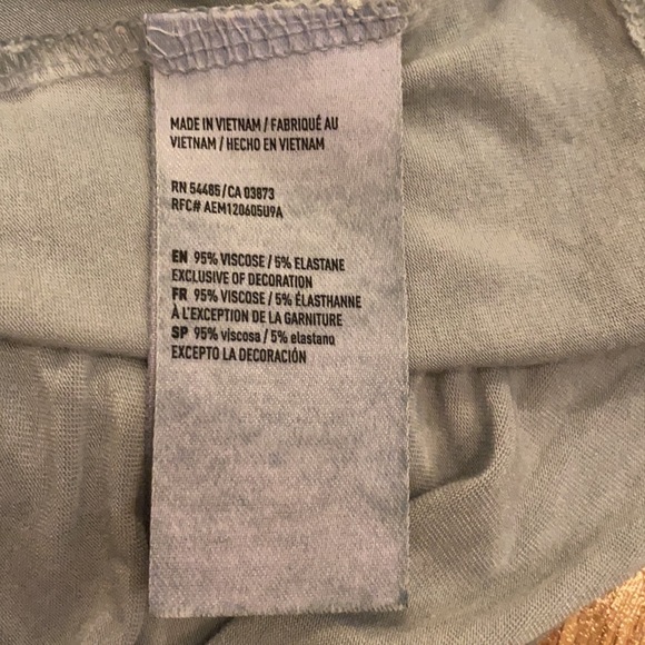 American Eagle Soft & Sexy Long Sleeve Lace Up Top in gray teal size S - Picture 8 of 10